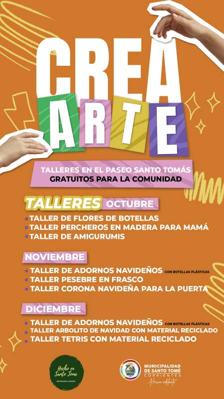 Crea Arte" ofrece talleres gratuitos para la comunidad en el Paseo Santo Tomás